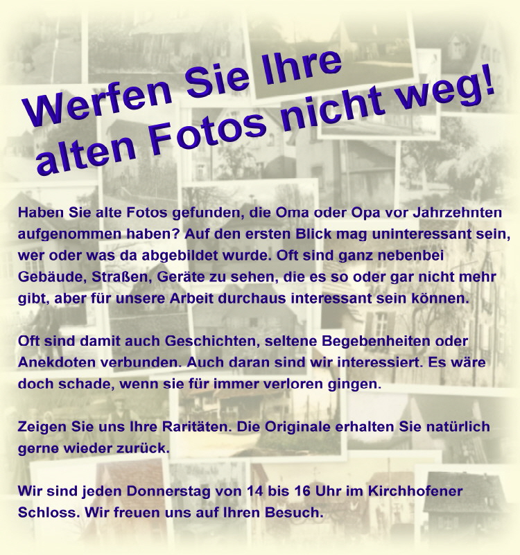 Fotos und Anekdoten gesucht