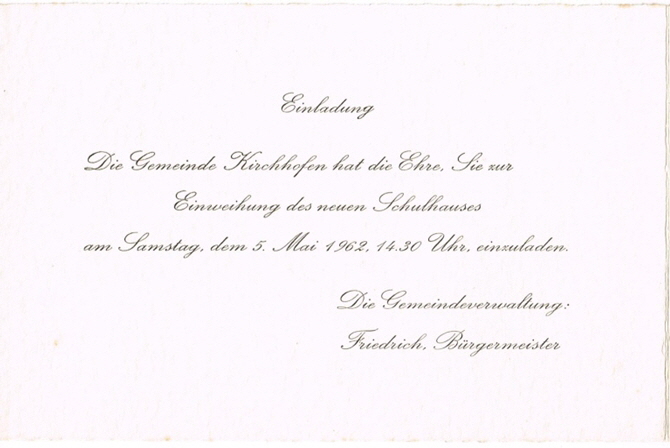 Einladung 1962-1